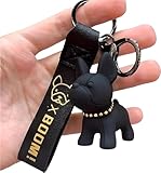 PawsFourLove Adorable French Bulldog Keychain - Cute & Durable Frenchie Bulldog Charm - Ideal for Dog Lovers & Pet Owners, Black, 1 Inch