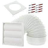 Spares2go Universal Exterior Wall Venting Kit for Tumble Dryers (White, 4" / 102mm)