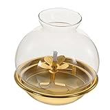 OUNONA Vintage Hurricane Oil Lamp Lantern with Glass Shade Buddhism Worship Table Kerosene Lamp Small Oil Rustic Carbide Home Supply