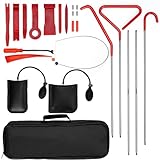 lesolar 24pcs Car Tool Kit for Vehicles, Professional Car Emergency Repair Kit, Including Trim Removal Tool, Long Reach Grabber, J-Hook, Air Wedge Bag, Storage Bag for Cars Doors Windows Countertops