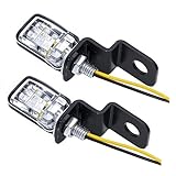 ANKIA 2PCS 12V Universal Motorcycle Front Rear Mini LED Turn Signal Indicator Blinker Light Brake Flasher For Harley Honda Suzuki Yamaha Cafe Racer Cruiser ATV Motocr (Black)