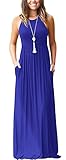 PCEAIIH Women's Casual Sleeveless Maxi Dress Loose Long Dresses with Pockets (XXL-B-Royal Blue)