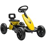 AIYAPLAY Pedal Go Kart for Kids, Children Ride-On Race Car with Silent EVA Tyres, for 2-5 Years, Yellow