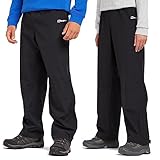Berghaus Kids' Drift Trousers with Elasticated Waistband & Articulated Knees, Waterproof, Breathable & Lightweight Pants for Boys and Girls (UK, Age, 5 Years, 6 Years, Regular, Black)