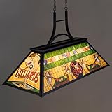 TOCHIC Vintage Pool Table Light, 3-Light Rustic Billiards Chandelier with Tiffany-Style Shark Shade for Game Room, Dining Room, Bar, Kitchen Island, 110 cm x 47.3 cm x 66 cm, Green