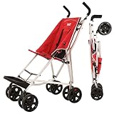 MobiQuip XL Disability Pushchair, Red - Special Needs Stroller for Older Children up to 50kg - Lightweight Folding Aluminium Frame - Adjustable Footplate & 5-Point Harness - Smooth & Portable