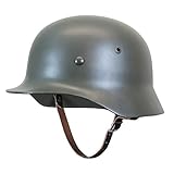 Reproduction WW2 German Army M35 STEEL HELMET with Leather Liner (Large (58/59 cm))
