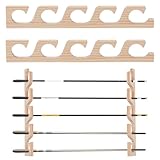 UNICRAFTALE 2Pcs Horizontal Fishing Rods Holders for Garage Bamboo Wall Mount Fishing Pole Holders Antique White Wall Ceiling Rack 5 Fishing Pole Storage 40x6x1.5cm for Fisherman Basement