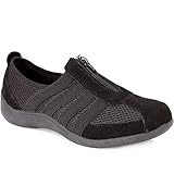 Pavers Women’s Zip-Up Trainers in Black - Footwear with Breathable Mesh Upper - Ladies Versatile Shoes for Everyday Wear - Size 7 UK/EU 40