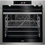 AEG 7000 SteamCrisp Built In Oven BSE577261M, 72L Capacity, SteamCrisp, Food Sensor, Fast Heat Up, Multilevel Cooking, Pyrolytic Self Clean, LED Display, Antifingerprint Coating, Stainless Steel