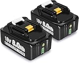 2 Pieces 8000mAh 18V Batteries Replacement for Makita 18V 8.0Ah Battery, Compatible with Makita 18V Battery BL1860 BL1840 BL1830 BL1820 BL1815 BL1835 BL1845 Cordless Tools