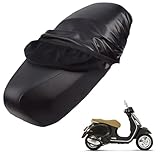 Leather motorbike seat covers Compatible with Vespa Gts 125 2017,motorcycle seat cover,waterproof,rainproof,dustproof and sunproof（black）