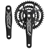 CYSKY 3x 9/10 Speed Bike Crankset 170mm 104/64 BCD Crank Arm Set 44-32-22T/42-32-24T Easy to Replacement MTB BMX Road Bicycle Crankset Compatible with Shimano,SRAM,FSA, Gaint (9S 44-32-22T)