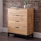 Julian Bowen Oak Wood Bali 4 Drawer Chest