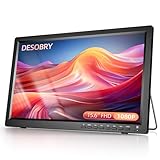 Desobry Portable TV 15.6 inch 1080P Rechargeable Battery Television with DVB-T2 Tuner with Antenna, Small 12v tv for campervan/camping/motorhomes/kitchen, Support USB HDMI AV input