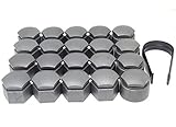 Genuine Wheel Nut Covers Made For Audi Q7 with Removal Tool (Matt Grey, 19mm (2006-2015 models 4L))