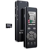 64GB Digital Voice Recorder Device 1536kbps HD Voice Activated Recorder with Playback - DISTANCEE 4800 Hours Audio Recording Device with Noise Reduction Dictaphone Voice Recorder with MP3 Player