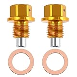 SG Store 2Pcs M12x1.5 Oil Drain Screw Replacement Compatible with BMW E90/ E92/ E93/ E46/ E39/ 318/320/ 325 Aluminium Alloy Oil Sump Drain Plug