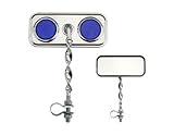 Lowrider Rectangle Flat Twisted Mirror Blue Reflectors. Bike mirror, bicycle mirror for, beach cruiser, chopper, limo, stretch bike, bmx, track, fixie, mountain bikes