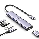 UGREEN Revodok USB C Hub, 5-in-1 USB-C Multiport Adapter with 100W PD, 4K HDMI, 3 USB-A Data Ports, Aluminum Type C Hub for M1/M2 MacBook Air, iPhone 15 Pro/Pro Max, Galaxy, Surface Go, XPS, iPad