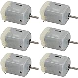 Casoter 130 Micro DC Motor Set, 12800RPM 1.49W 1A3V Mini High Speed Motor for DIY Toys Scientific Electric Car Ship Plane, 6 Pack
