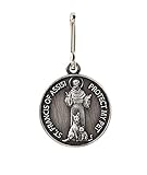 Silver Toned Saint St Francis Protect My Pet Collar Medal, 1 Inch silver