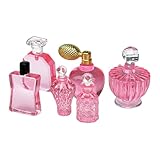 ieron Miniature Pink Perfume Bottles 6 Assorted Shop Bathroom Accessories Kit for Dollhouse Decoration Set