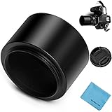 Fotover 58mm Tele Metal Screw-in Lens Hood with Centre Pinch Lens cap for Canon Nikon Sony Pentax Olympus Fuji Sumsung Leica Camera + Cleaning Cloth