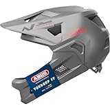 ABUS MTB helmet YouDrop FF - full-face helmet for kids and teens - for entry-level mountain biking - with removable chin guard - silver, size S