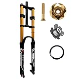 RUJIXU Mountain Bike Front Suspension Fork 26 27.5 29 Inch Disc Brake Air Down Hill Fork 1-1/8" Straight 1-1/2" Tapered Mtb Triple Tree Bike Fork Travel 135mm Quick Release 2440g