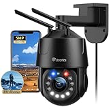 Ctronics 5MP 30X Optical Zoom Metal CCTV Security Camera WiFi Outdoor 2.4/5Ghz, 360°View Surveillance Cameras with Auto Cruise & Zoom, 150m Color Night Vision,Human Detection,IP66 (Black)