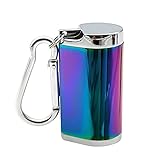 Uposao Portable Mini Ashtray Stainless Steel Mini Pocket Cigarette Ashtrays with Carabiner Smell-Proof Pocket Cigarette Ashtray Pocket Smoking Ash Tray for Women Men