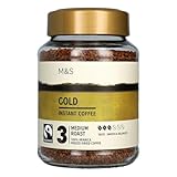 M&S Marks & Spencer Gold Medium Roast Instant Coffee, 100% Arabica Freeze-Dried, Fairtrade, 200g