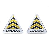 EU-Decals Set of 2 SAAB Viggen Wing Fender Black Yellow Chrome Badge Emblems Domed 3D Decal self-adhesive backing 9-3