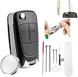2 Button Vauxhall Opel Astra H Zafira Tigra Corsa Vectra Meriva Insignia Signum D Adam with Pin Removal Tools Needle File with Vauxhall Astra Key CR2032 Battery