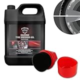 1000ml Silicone Tyre Shine & Trim Dressing Gel Kit, Tyre Black With Applicator & Integrated Pot, Super Gloss Tyre Dressing Formula, Lasts up to 3 weeks, Ultra Wet Look Finish (1 Litre Kit)