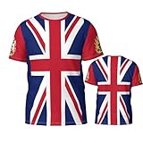 United Kingdom Flag Gb Sport Tops Working Shirt Casual Men T-Shirt Soft Mens Tshirt for Everyday Running Summer L