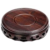 BESPORTBLE Oriental Wooden Display Stand Base - Solid Wood Round Pedestal for Vase, Bonsai, Fish Tank, Teapot, and Home Decor