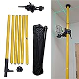 TOPWAY Laser Level Telescoping Pole 4.2M Floor to Ceiling Laser Pole, Aluminum Alloy Telescoping Support Pole with Extendable Mounting Pole for Rotary and Line Lasers 311570