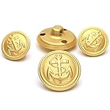11 Pcs Gold Metal Blazer Buttons Antique Anchor Suits Button Set for Blazer, Suits, Coat, Uniform, Jacket