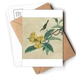 Loquat Embroidered Feather Figure Chinese Painting Postcards Envelopes Blank Note Cards Mailing
