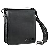 STILORD 'Akito' Leather Crossbody Bag for Men - Perfect for Work and Leisure - With 8.4-Inch Tablet Pocket - Premium Genuine Leather Messenger Bag Men, Colour:black