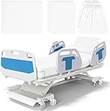 TESIN 6 Pcs Hospital Bed Sheet Set Fitted Hospital Bed Sheets for Home and Bed Extra Long Sheet for Hospital Included Sheet and Pillow Case, White