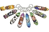 DUCKIEZ small skateboard keychain in 8 different designs. 10cm wide. Design chosen at random. Perfect keyring to show off your finger skateboarding skills! 12 Pieces