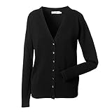 Russell Collection Ladies/Womens V-neck Knitted Cardigan (XL) (Black)