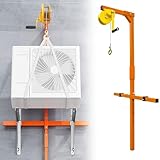 Heavy Duty HVAC Lifting Crane for Outdoor AC Installation, 330lbs Capacity Hoist Lift with 98ft Wire Rope for Contractors and Builders
