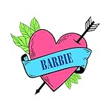Barbie HEART arrow Temporary Tattoo long lasting love valentines day