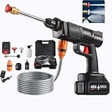 Pressure Washer - Cordless Power Washers for Patio and Car with 30 Bar High-Pressure Battery Jet Wash with 30ft Reach, Portable Car Accessories with Soap Foamer Attachment