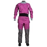 Dry Suit For Women With Latex Gasket Paddling Drysuit 4-Layer Breathable Waterproof Fabric Kayak Drysuit with Latex on Neck and Wrist (Purple, Large)