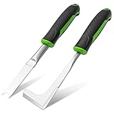 Shark-Tuff 2-Piece Weed Remover Tool Set for Patio & Garden - Heavy Duty Weeding Tool for Block Paving, Cracks & Driveways - Weed Puller Gardening Tool For Removing Moss & Dandelion